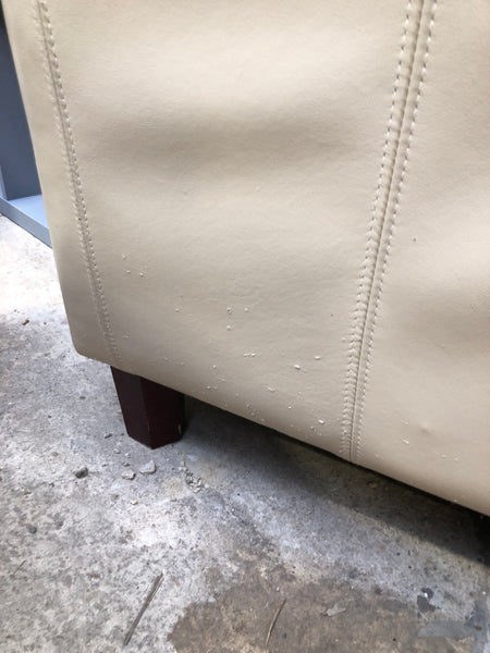 Cream Faux Leather Armchair