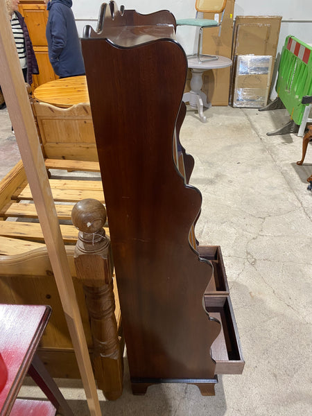 Mahogany Waterfall Bookcase with Drawers