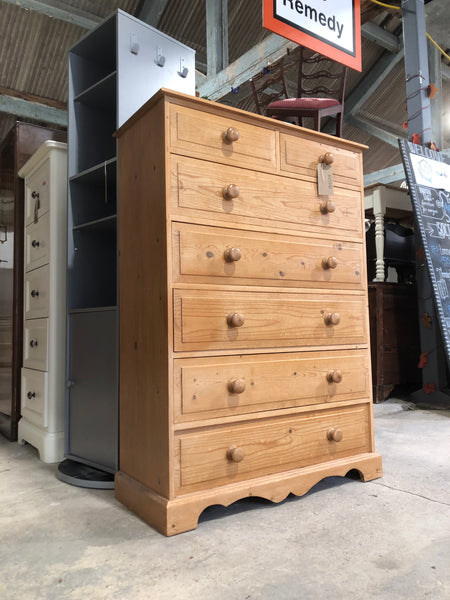 GHC - Rustic Pine Tallboy Chest of Drawers