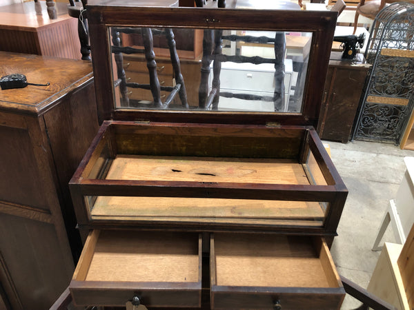Antique Display Cabinet with Inlay Detail
