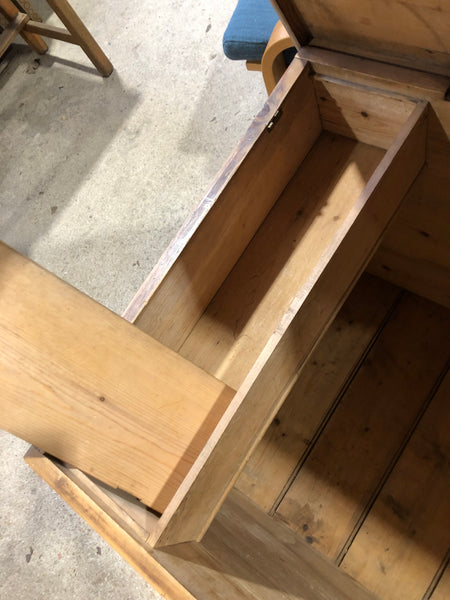 Waxed Victorian Pine Blanket Box