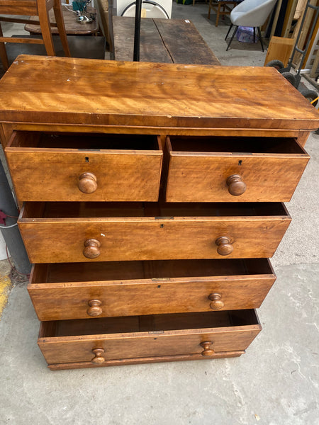 Large Satin Birch Veneer Chest of Drawers GHC
