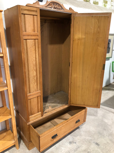 Solid Oak Bleached Style Wardrobe