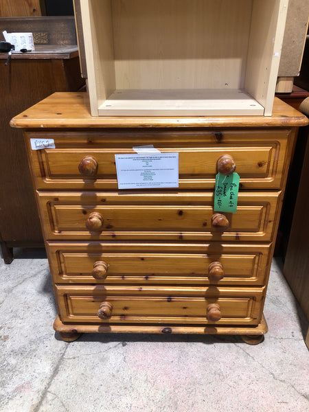 REF - Pine Chest of 4 Drawers