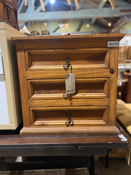 Pine 3 Drawer Bedside Table