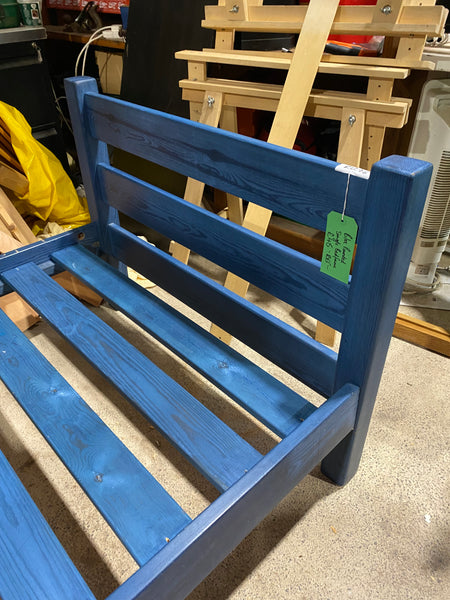 REF - Blue Painted Wooden Single Bedframe