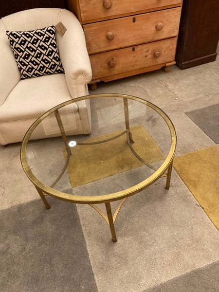 Glass and Gold Coffee Table