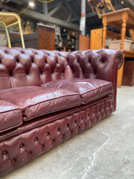 GHC - Chesterfield Style Oxblood Leather Sofa