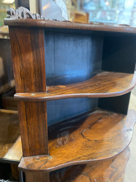 Antique Mahogany Carved Corner Shelf