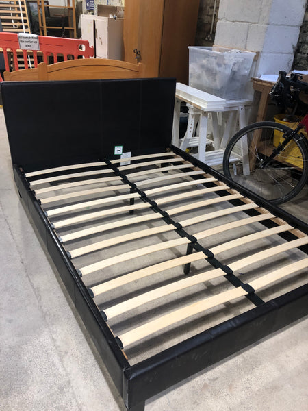 Leather Look Double Bedframe - REF