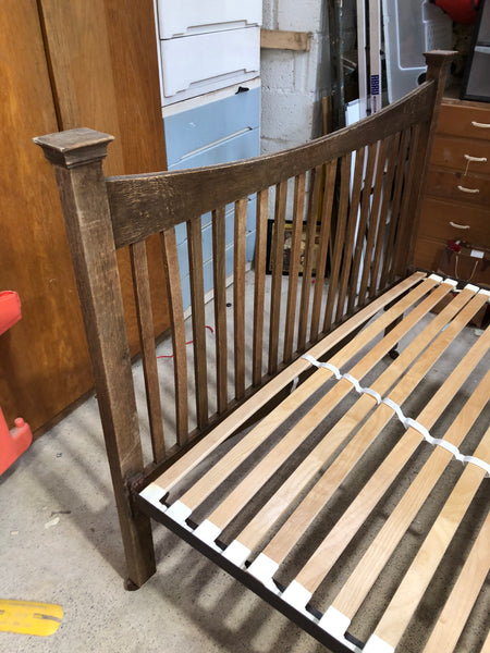 Oak Double Bedframe on Castors