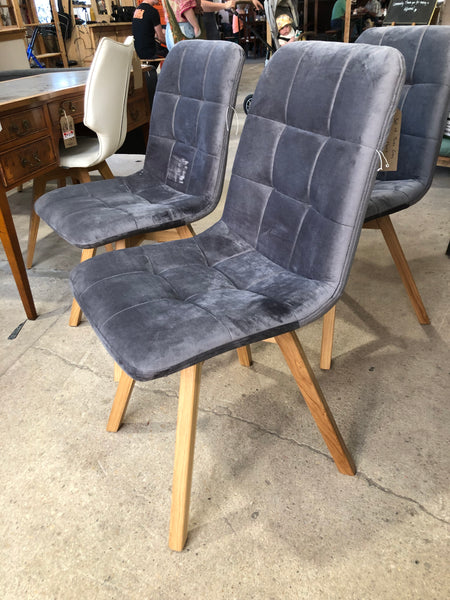 GHC - Set of Three Grey Dining Chairs