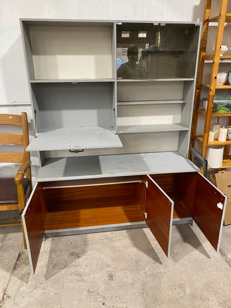 Grey Painted Display Cabinet Storage Unit