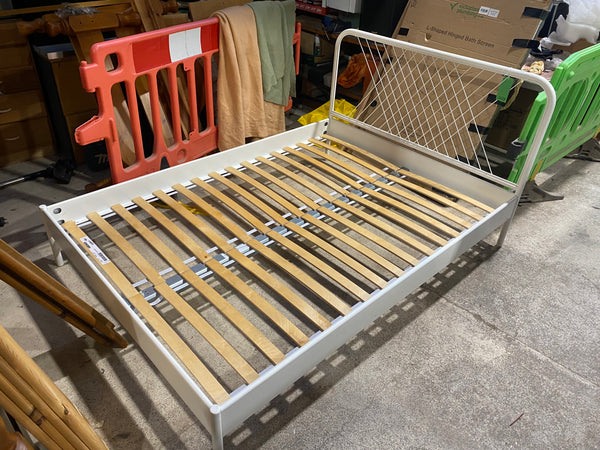 REF - White Metal Double Bedframe