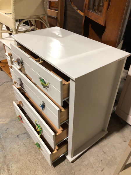 Dinosaur Knob Two over Three Chest of Drawers