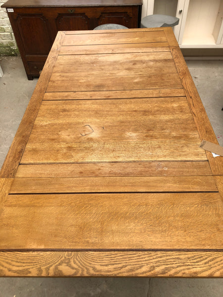Oak Draw Leaf Dining Table with Barley Twist Legs