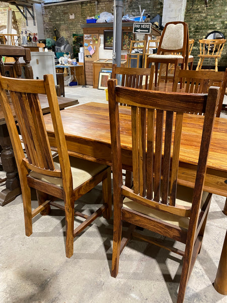 Large Rosewood Dining Table + 4 Chairs