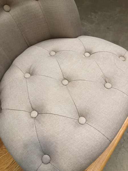 Beige Buttonback Bedroom Chair