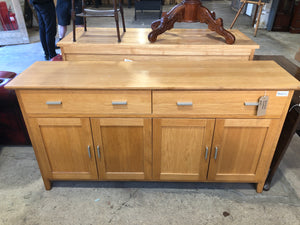 Oak Veneer Sideboard With Drawers and Cupboard