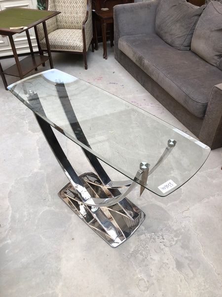 Glass Topped Console Table