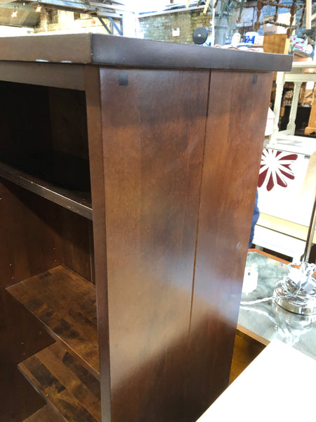 Dark Wooden Bookshelf & 4 Drawers