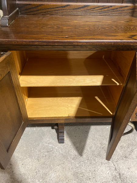Wide Oak Carved Dresser