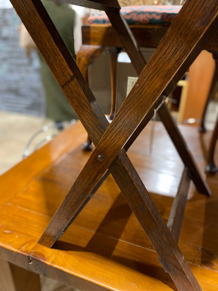 Vintage Oak Folding Side Table