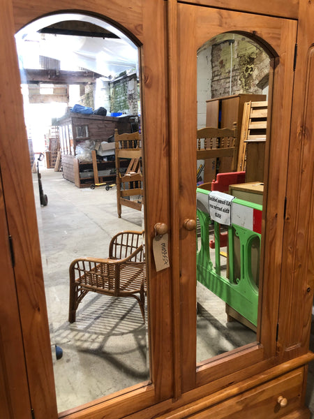 Large Solid Pine Double Wardrobe
