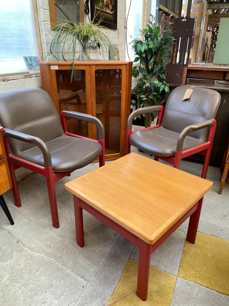 Pair of Retro Chairs and Coffee Table