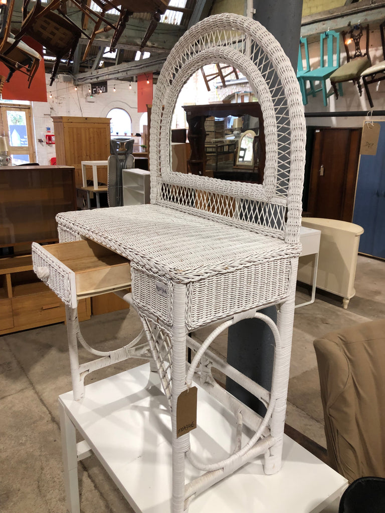 Compact Rattan Dressing Table White Rattan Dressing Table – The Home Remedy Stroud