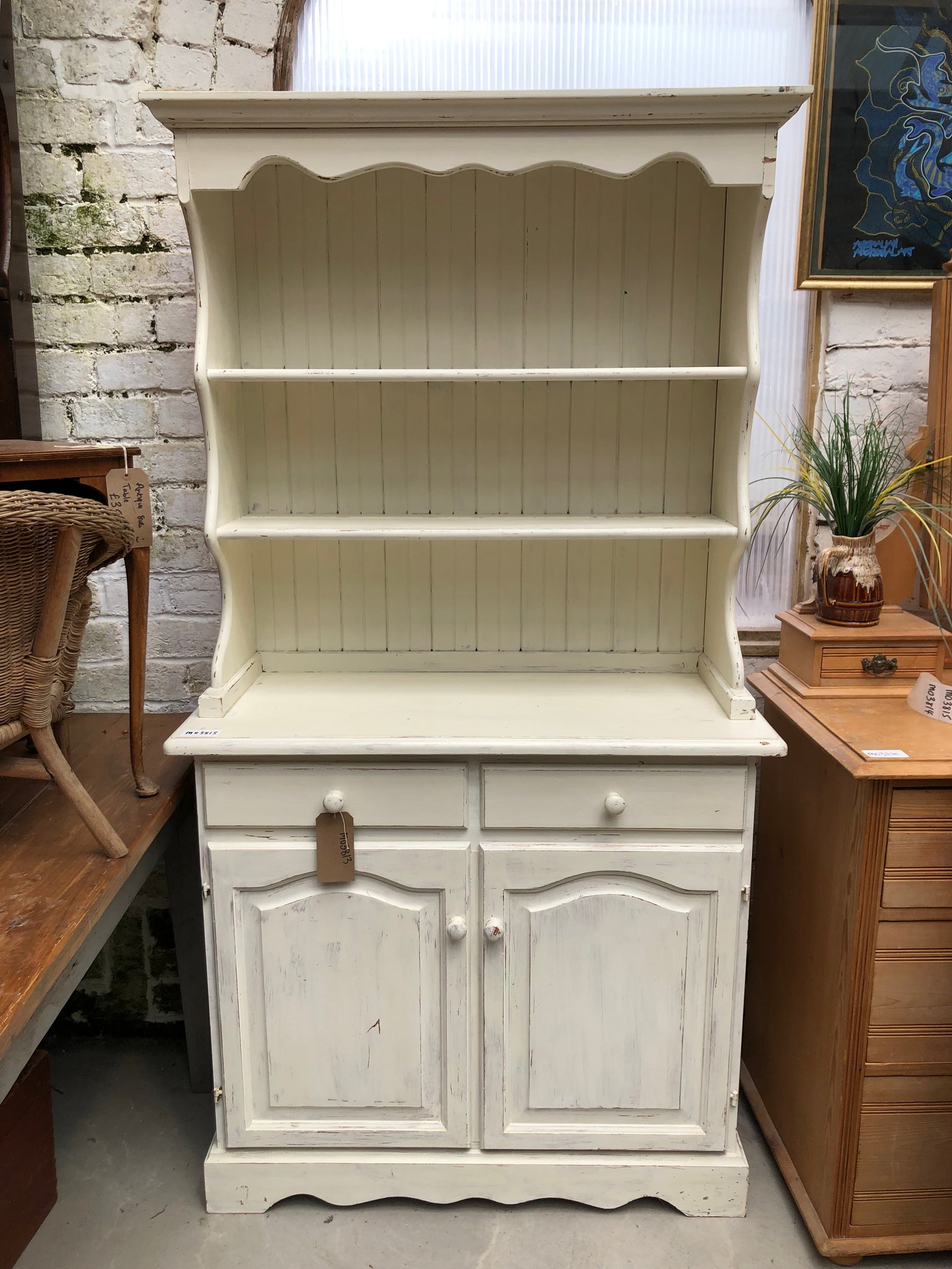 Cream Painted Pine Welsh Dresser