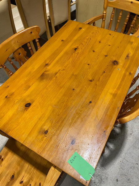 REF - Pine Dining Table & 4 Chairs