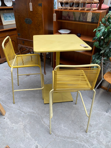 Yellow Metal Outdoor Bistro Set