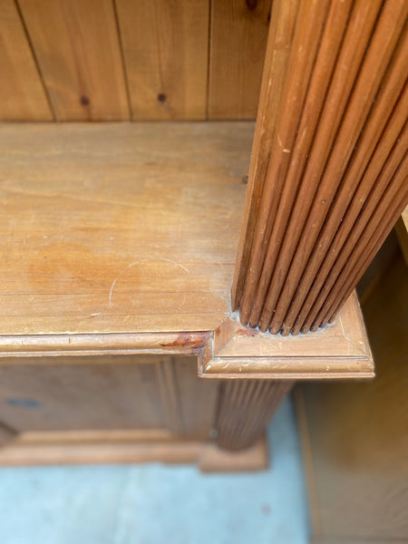 Solid Pine Bookcase with Cupboard