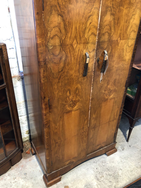 Vintage Art Deco Burr Walnut Gentleman’s Wardrobe