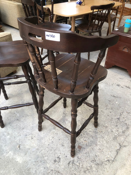 Stained Oak Spindleback Barstools