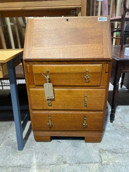Vintage Narrow Oak Bureau