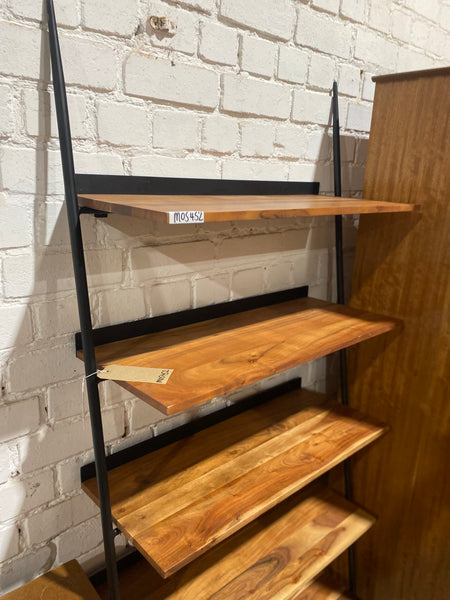 Industrial Style Leaning Bookcase