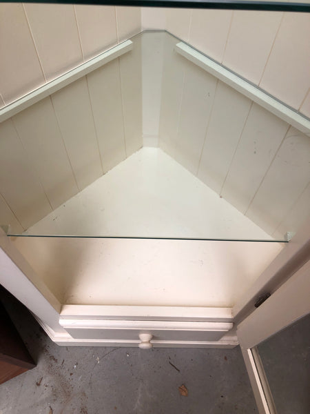 Cream Corner Display Cabinet