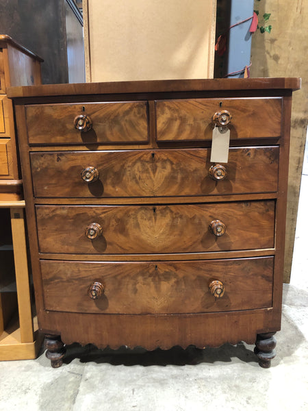 Walnut & Flamed Mahogany Tallboy
