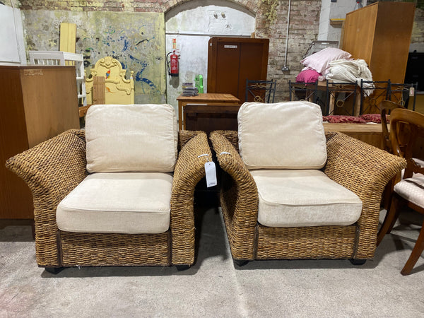 Pair of Wicker Armchairs