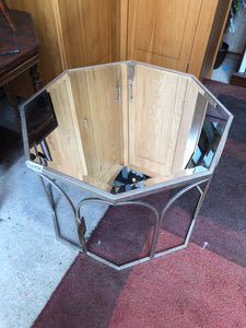 Octagonal Coffee Table with Mirrored Top