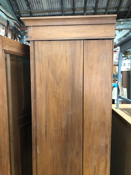Pine Mirror Fronted Single Wardrobe