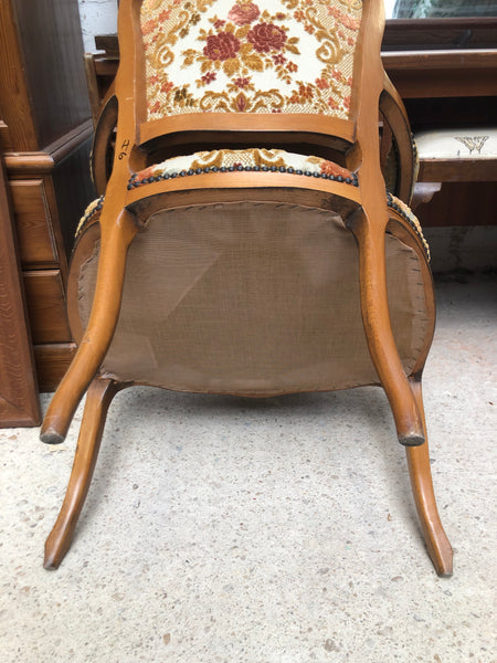 Louis XV Embroidered Pale Armchair