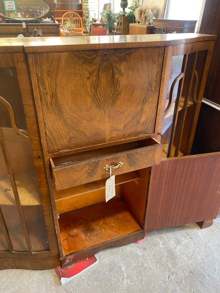 Art Deco Style Walnut Side-by-Side Secretary Bureau