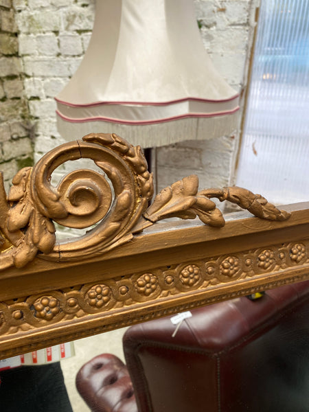 Large Gilt Framed Over Mantle Mirror