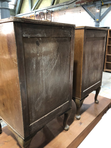 Pair of Art Deco Burr Walnut Bedside Tables