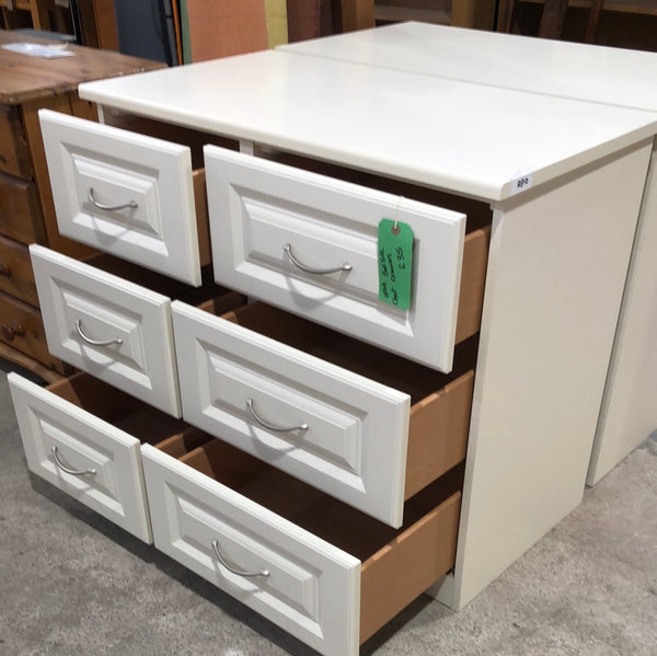 White bedside chest of drawers - REF