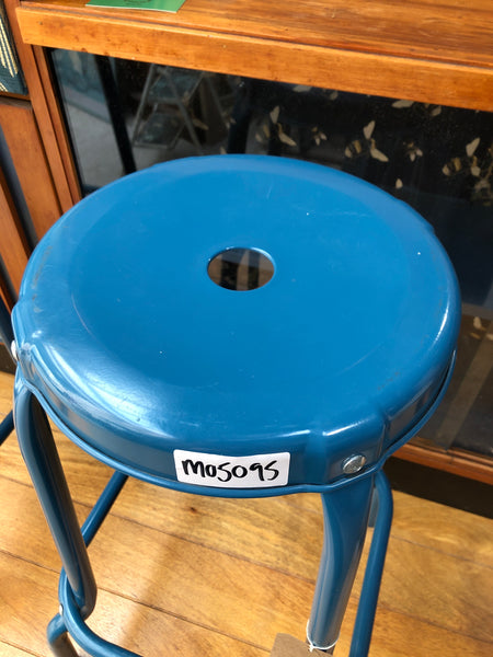 Blue Metal Bar Stool