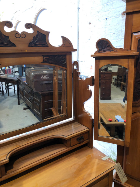 Dressing table with mirror and drawers
